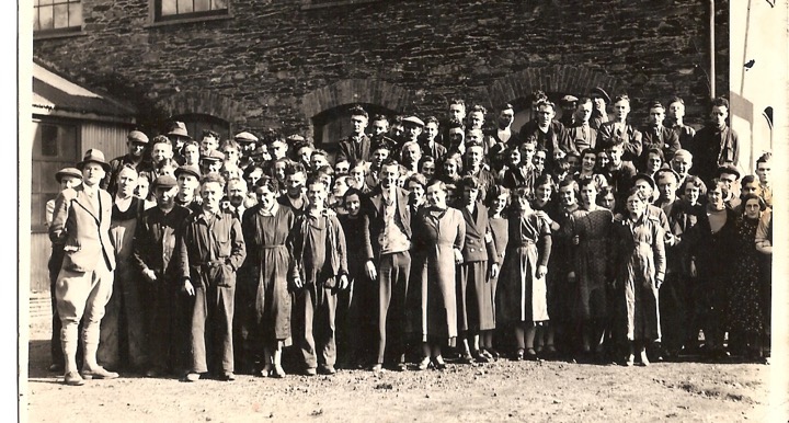 Undated picture of Dripsey Woollen Mills staff with John O’Shaughnessy on left